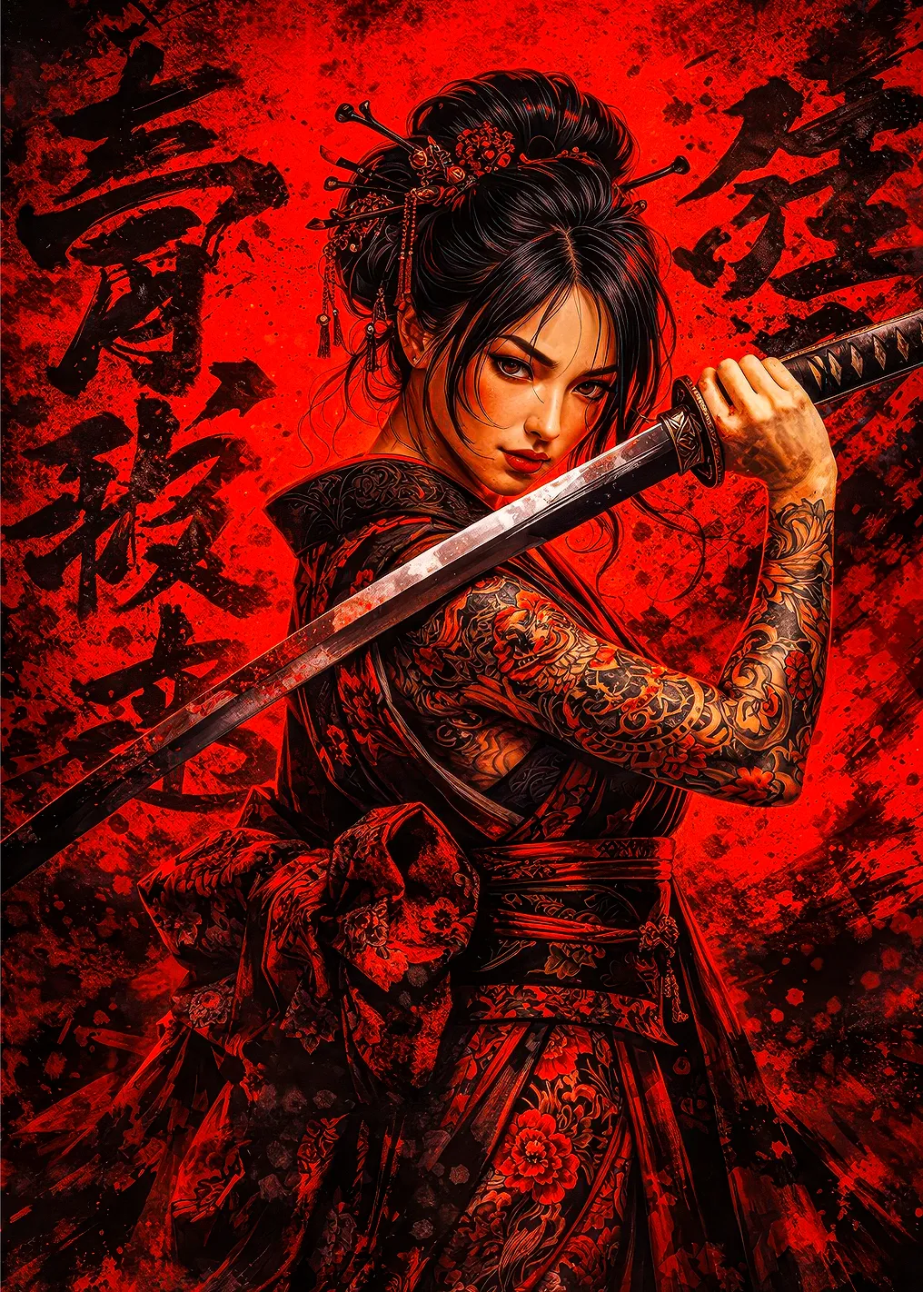 Samurai Woman with Katana