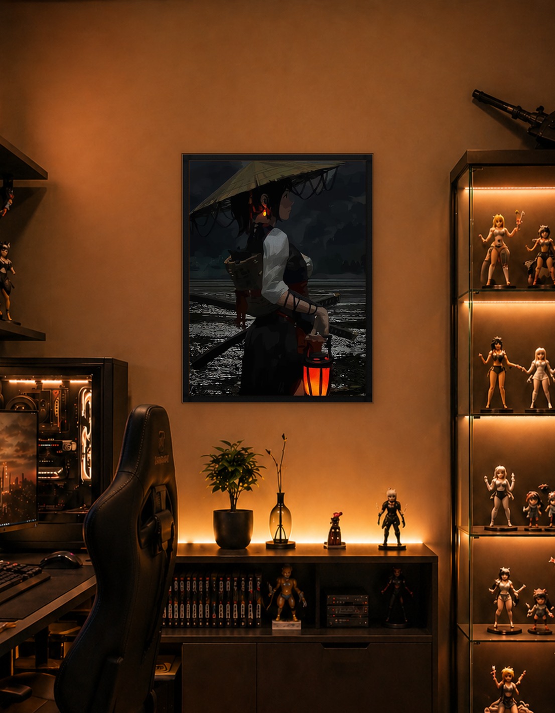 Samurai Woman with Lantern