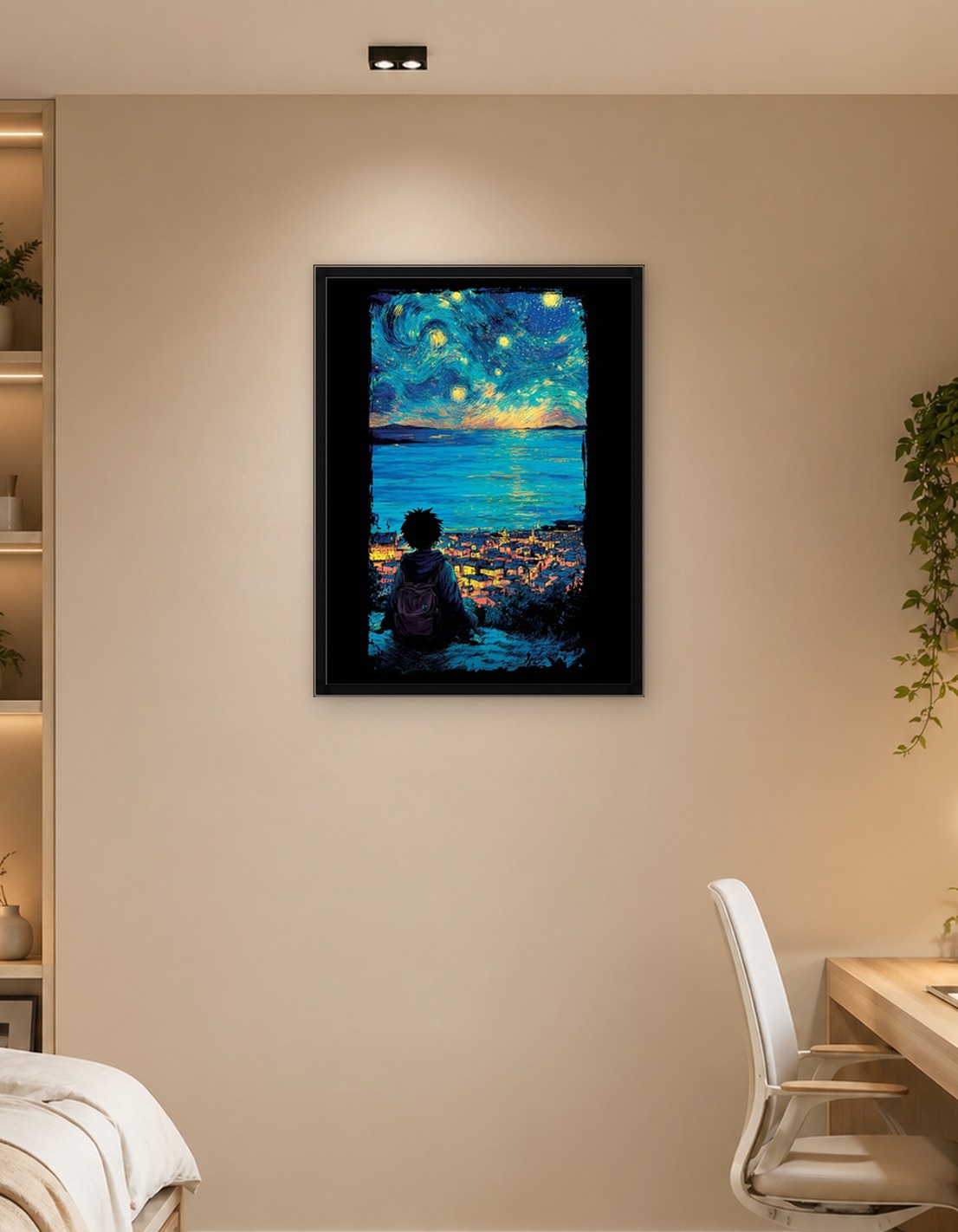 Starry Night Cityscape Anime