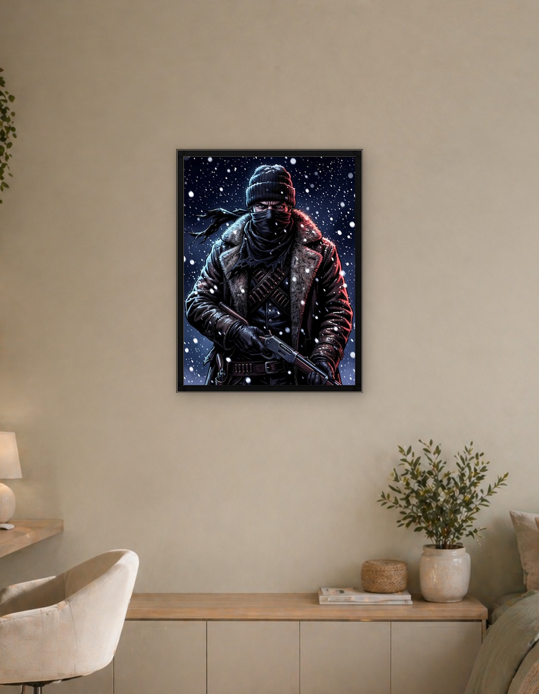 Winter Hunter with Rifle