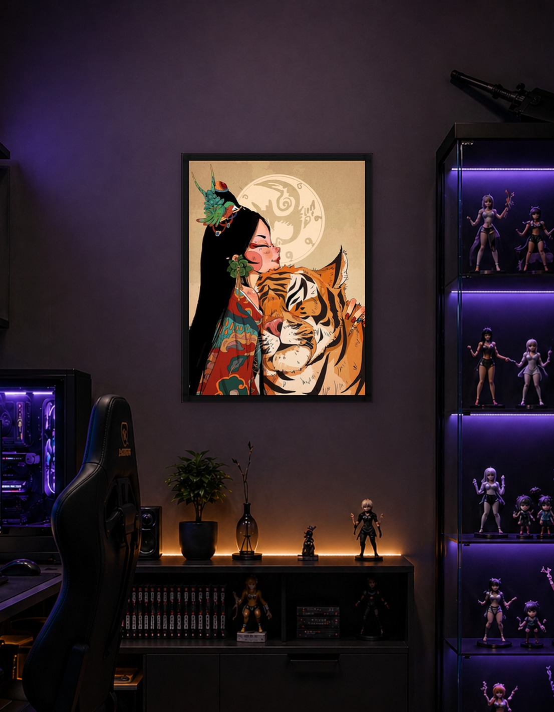 Woman and Tiger Illustration