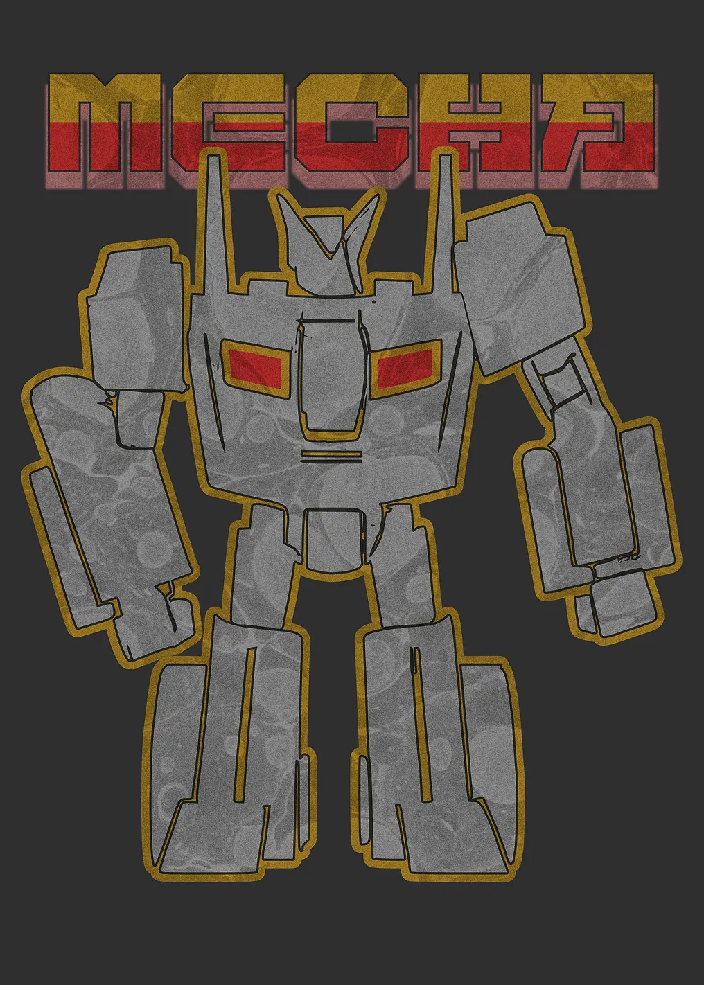 Retro Mecha Robot Illustration