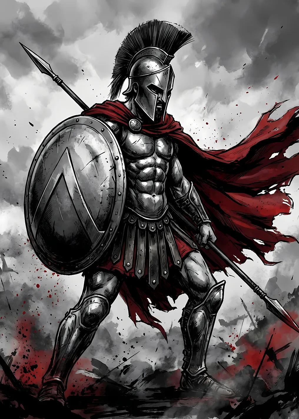Spartan Warrior Illustration - 9358054
