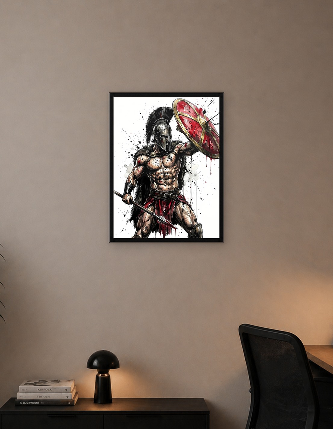 Spartan Warrior Ink Illustration