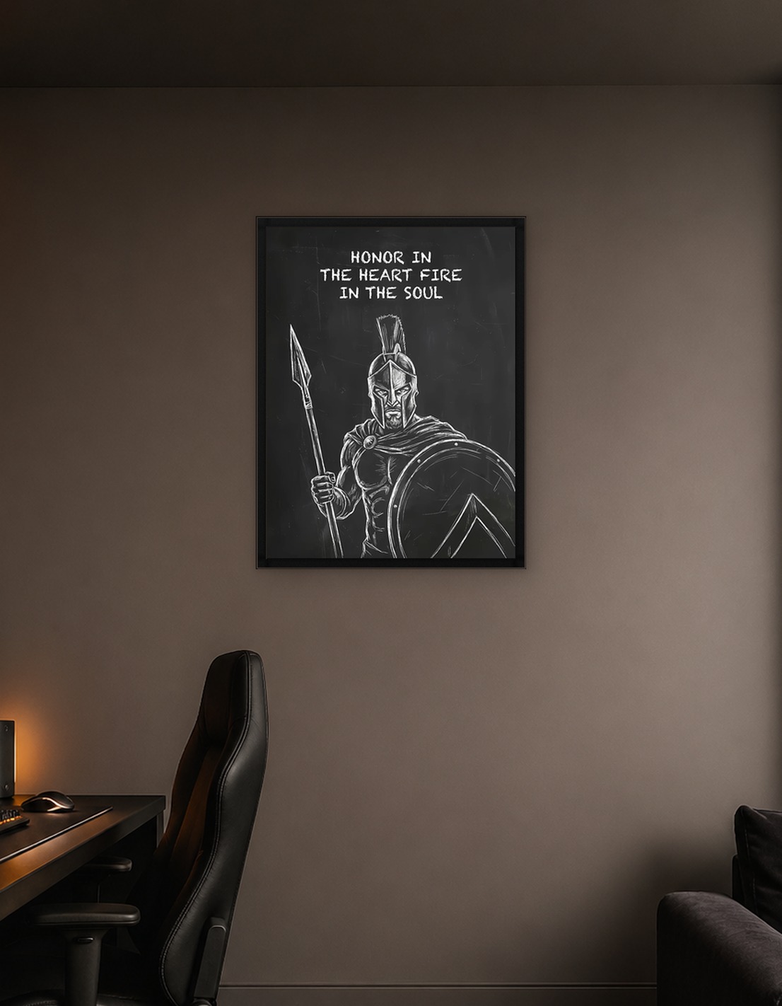 Spartan Warrior Chalkboard Art