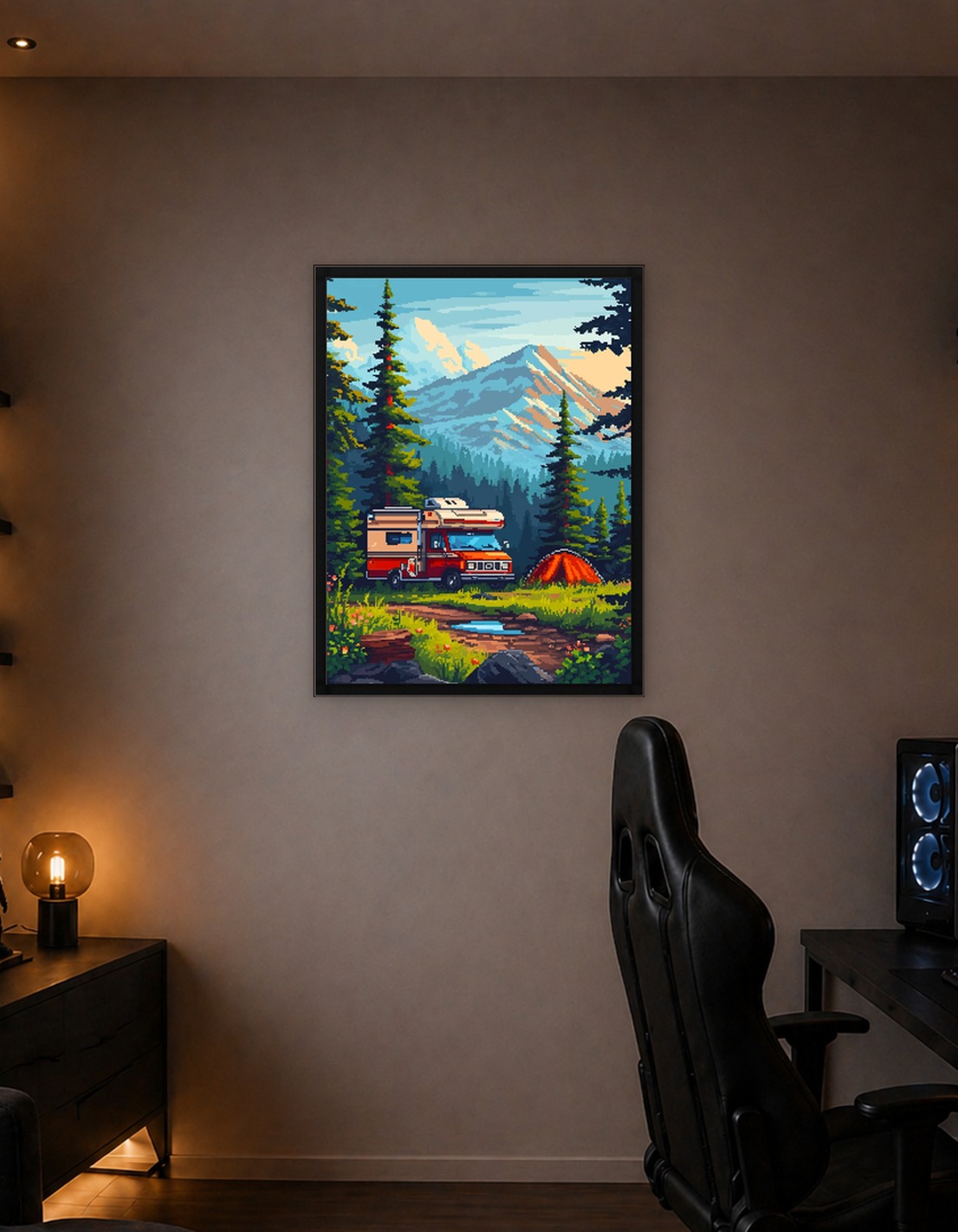 Alaska Camping Pixel Art