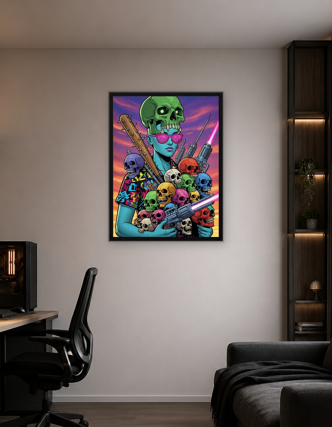 Skull Queen with Weapons and Skulls
