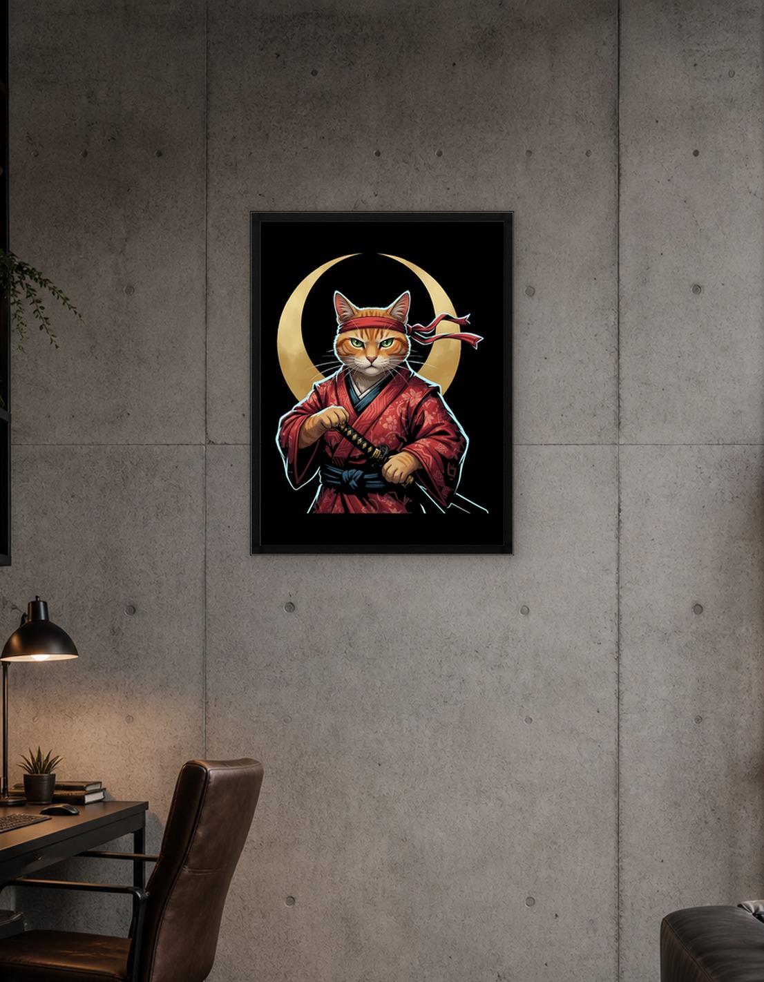 Samurai Cat with Katana