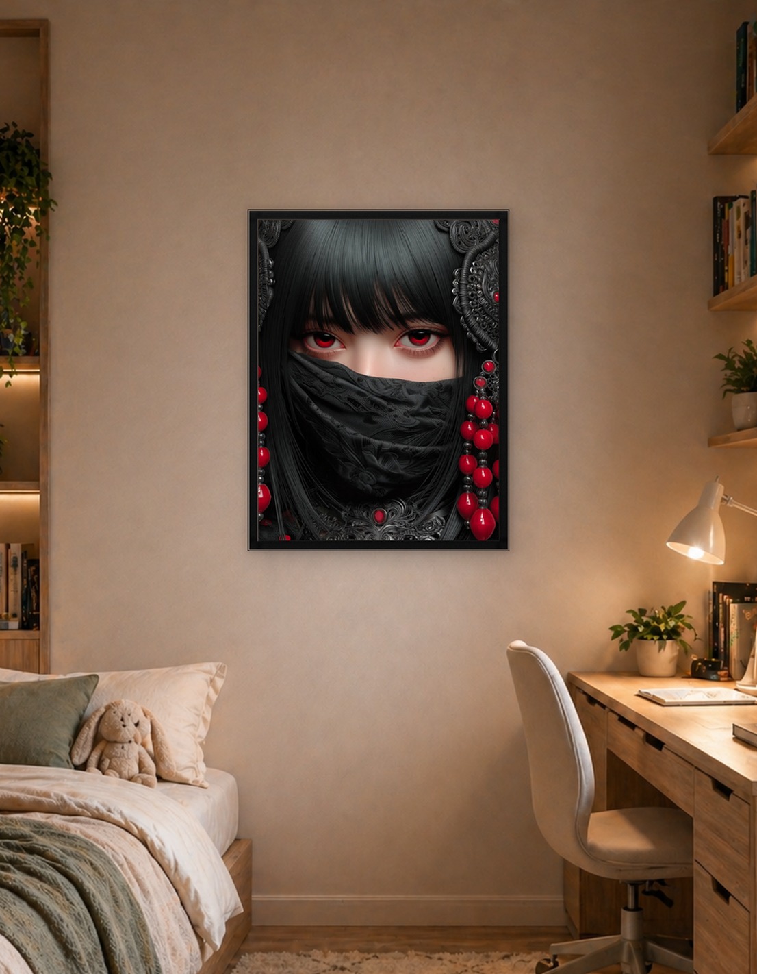 Red-Eyed Woman with Veil