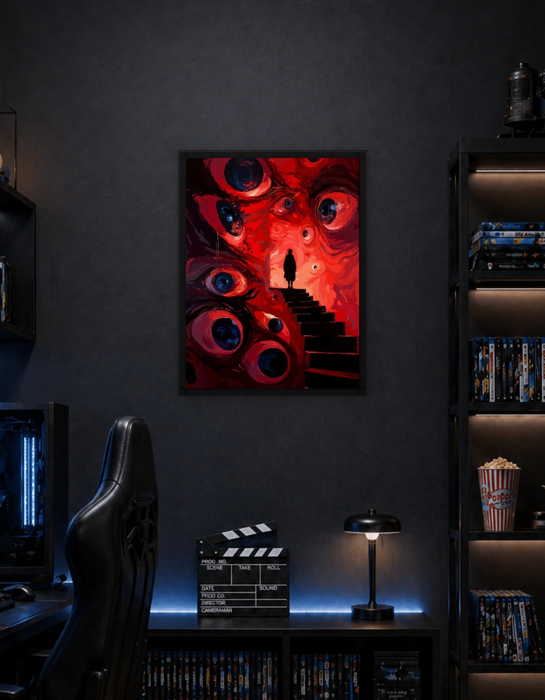 Red Eyes Stairway Digital Art