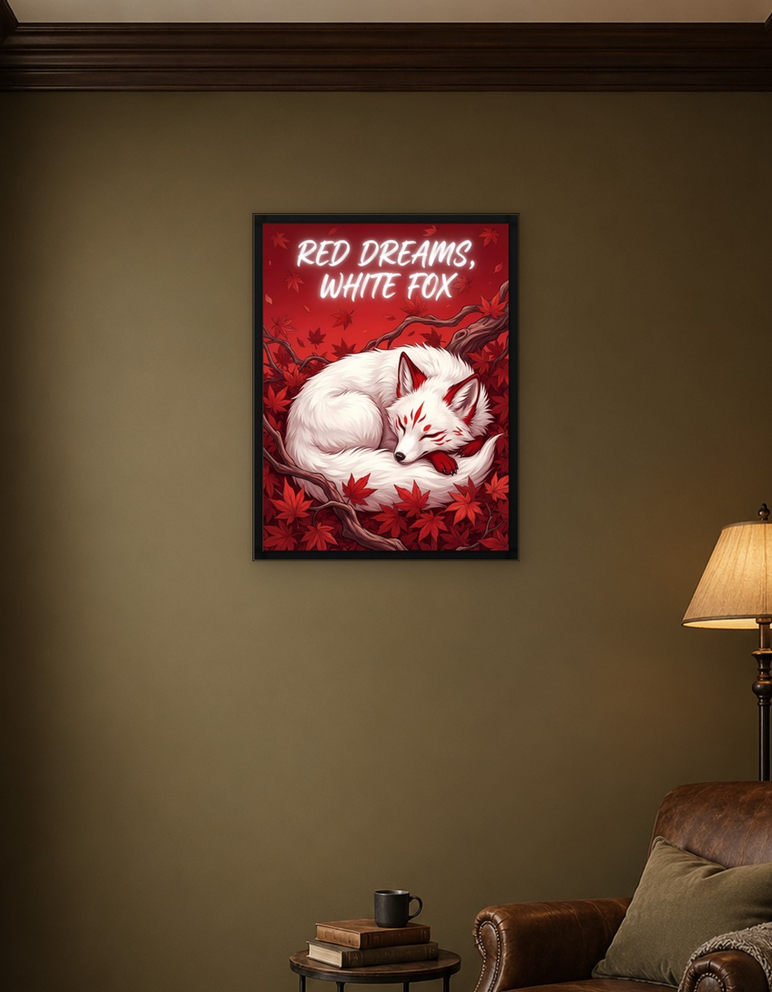 Red Dreams, White Fox Illustration