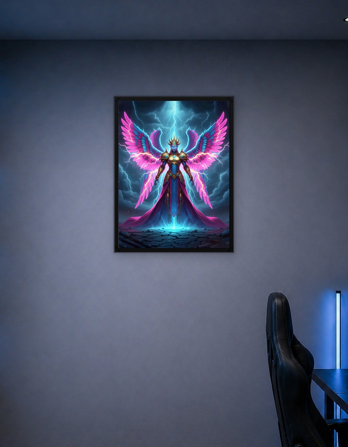 Winged Angel Warrior with Lightning