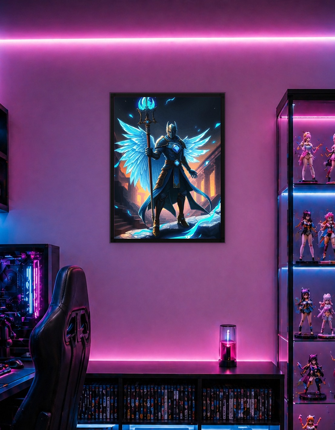 Winged Warrior with Glowing Staff