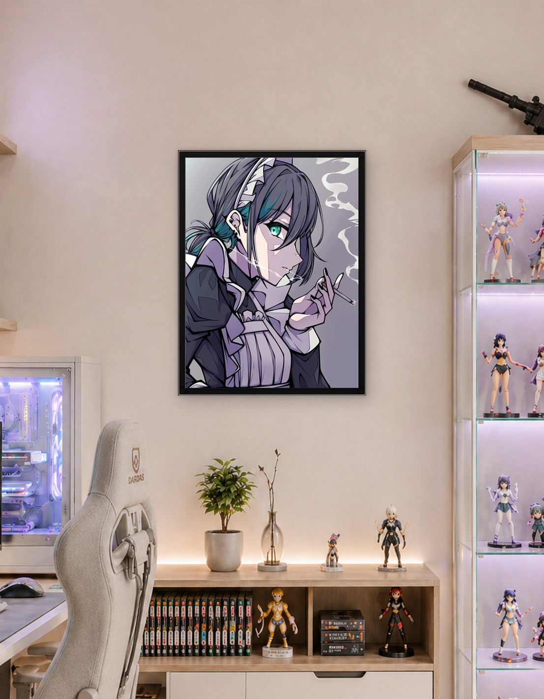 Smoking Maid Anime Style Illustration