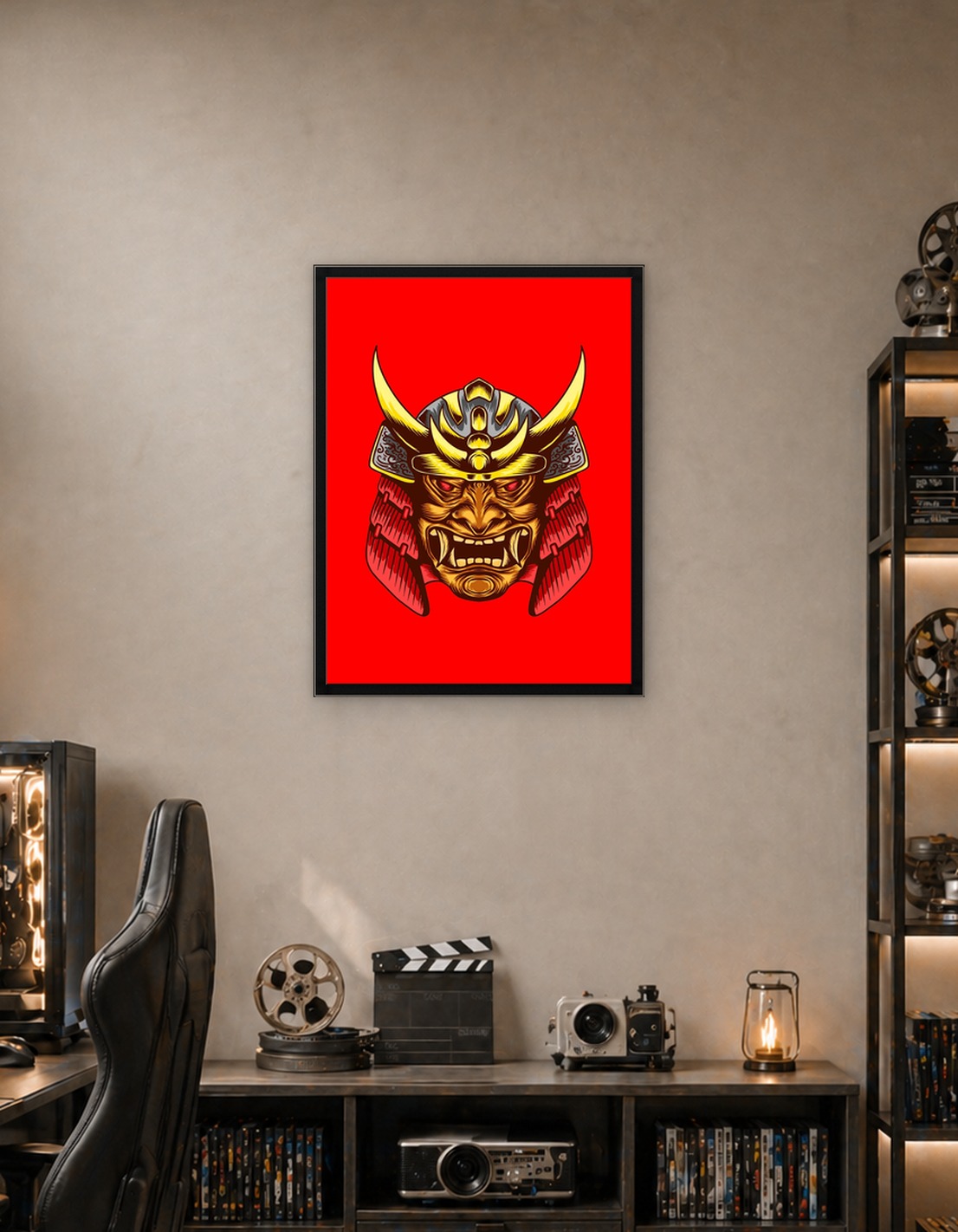 Samurai Mask with Horns