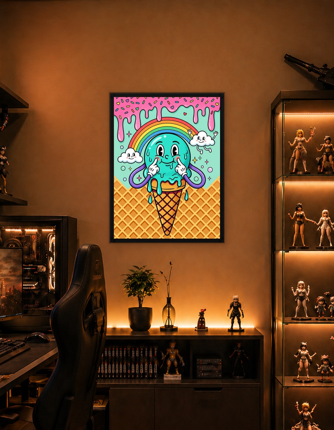 Retro Ice Cream Cone Character