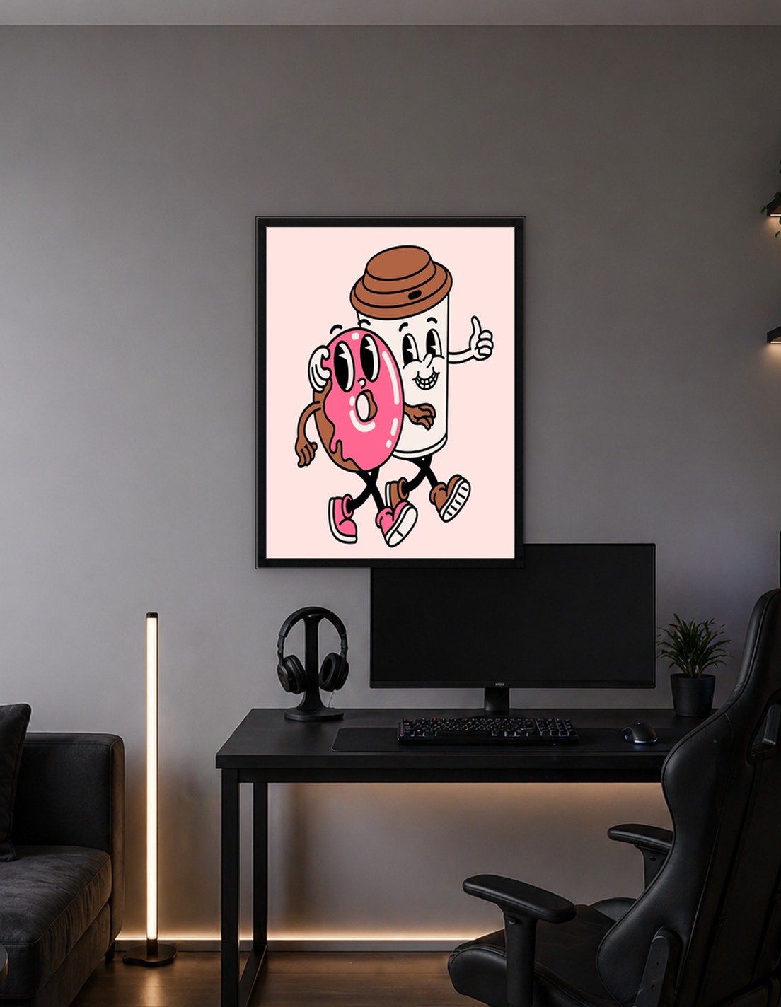 Retro Donut and Coffee Cup Characters