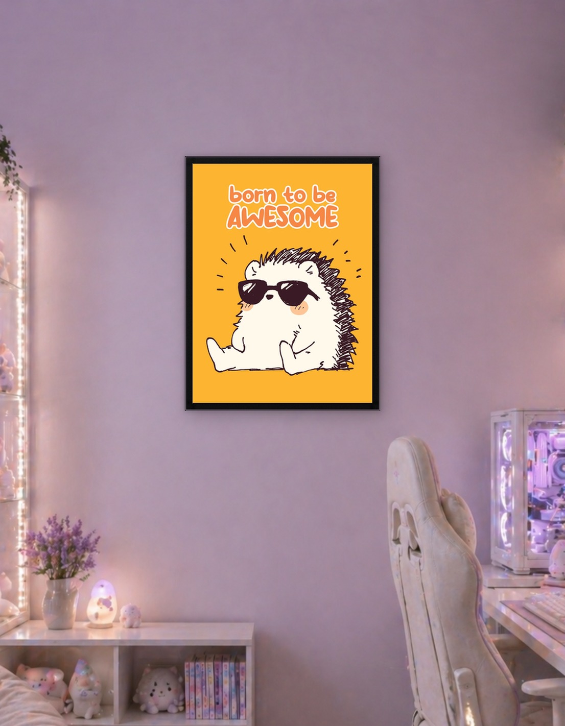 Awesome Hedgehog Cartoon Illustration