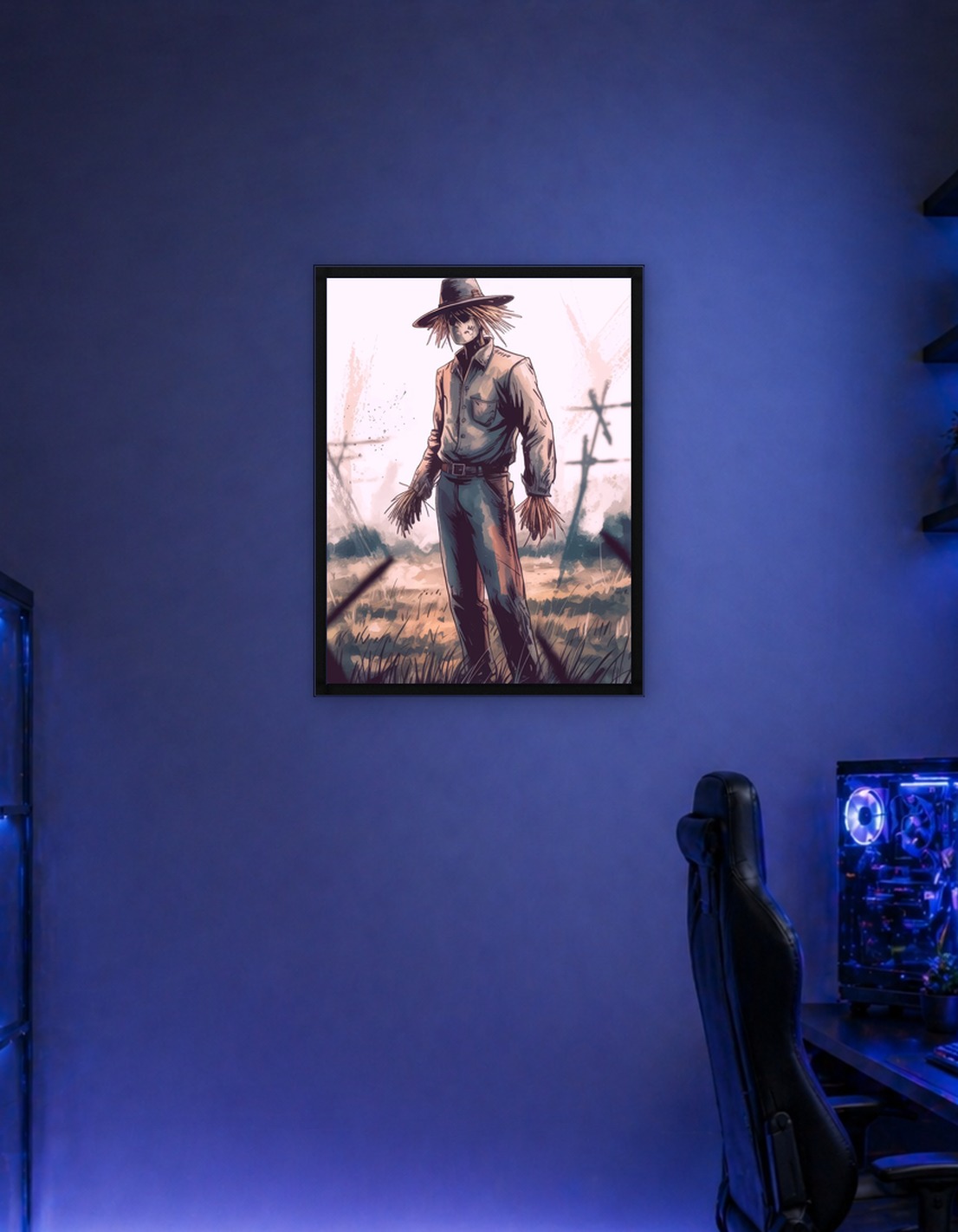Scarecrow in Field Digital Art
