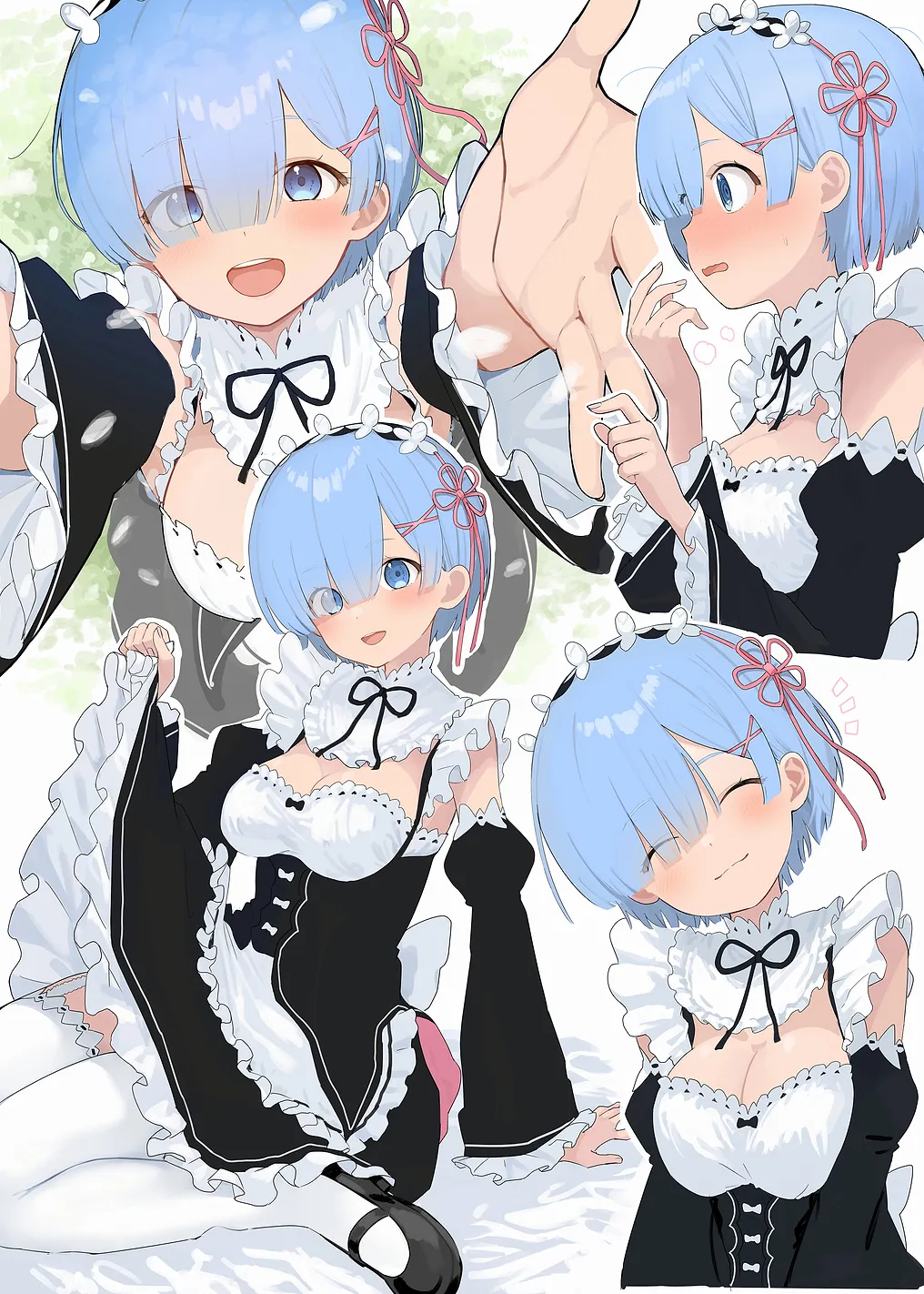 Rem in Maid Outfit Collage