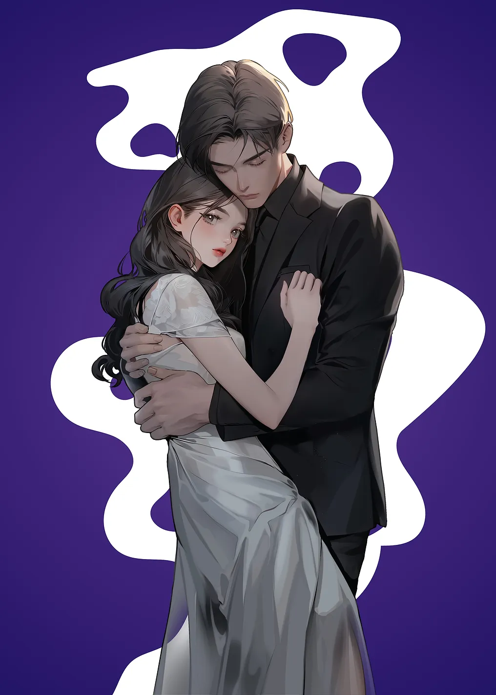 Romantic Embrace: Couple in Formal Wear