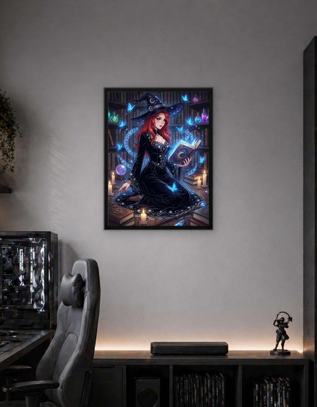 Red-haired Witch Reading Spell Book