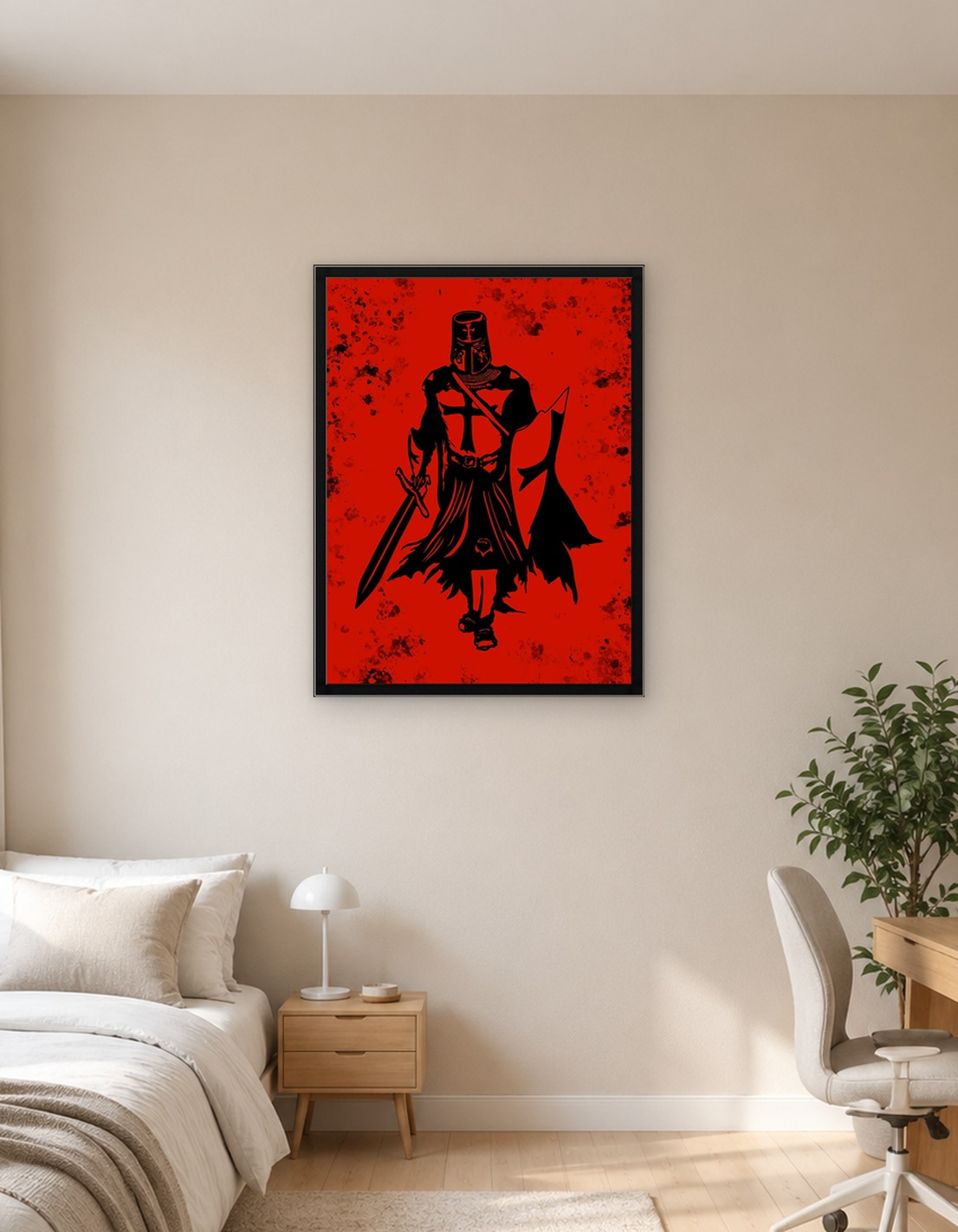 Templar Knight with Sword and Shield