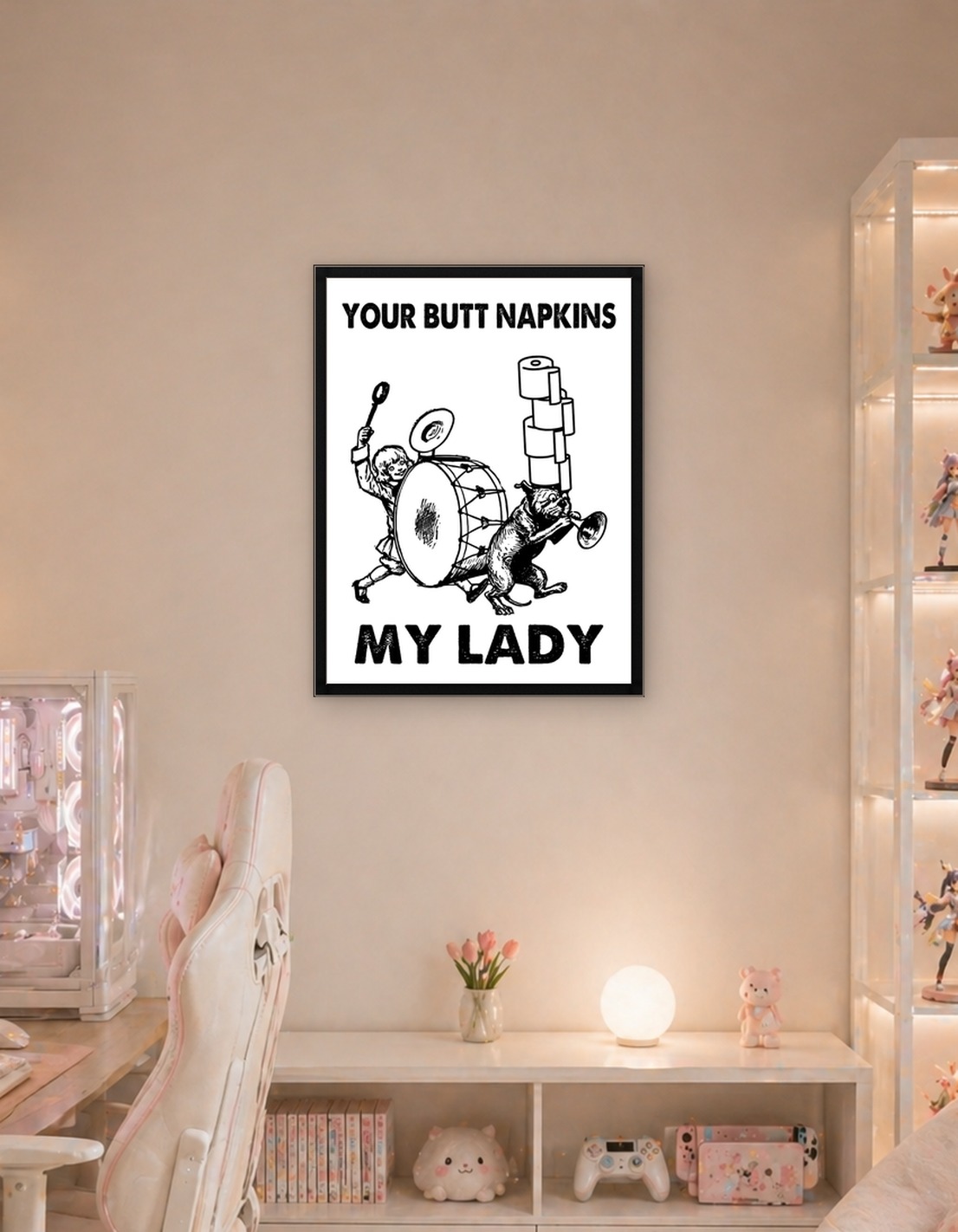 BUTT NAPKINS DRUM2 WHITE