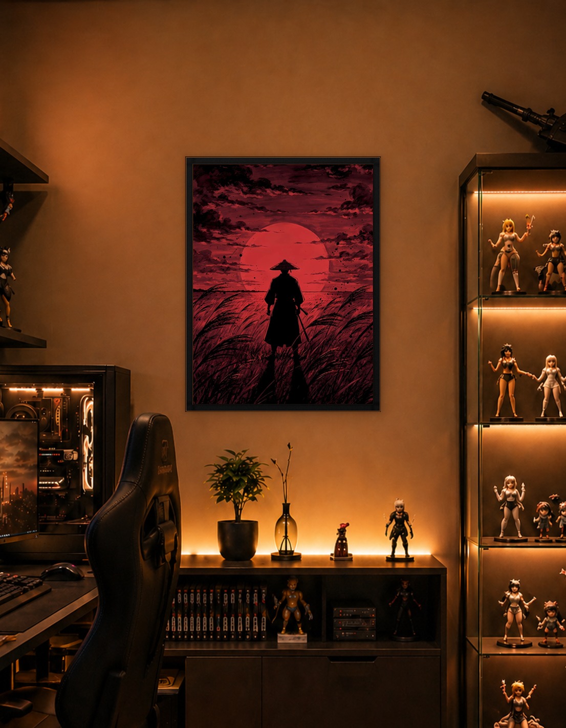 Samurai in a Red Sunset