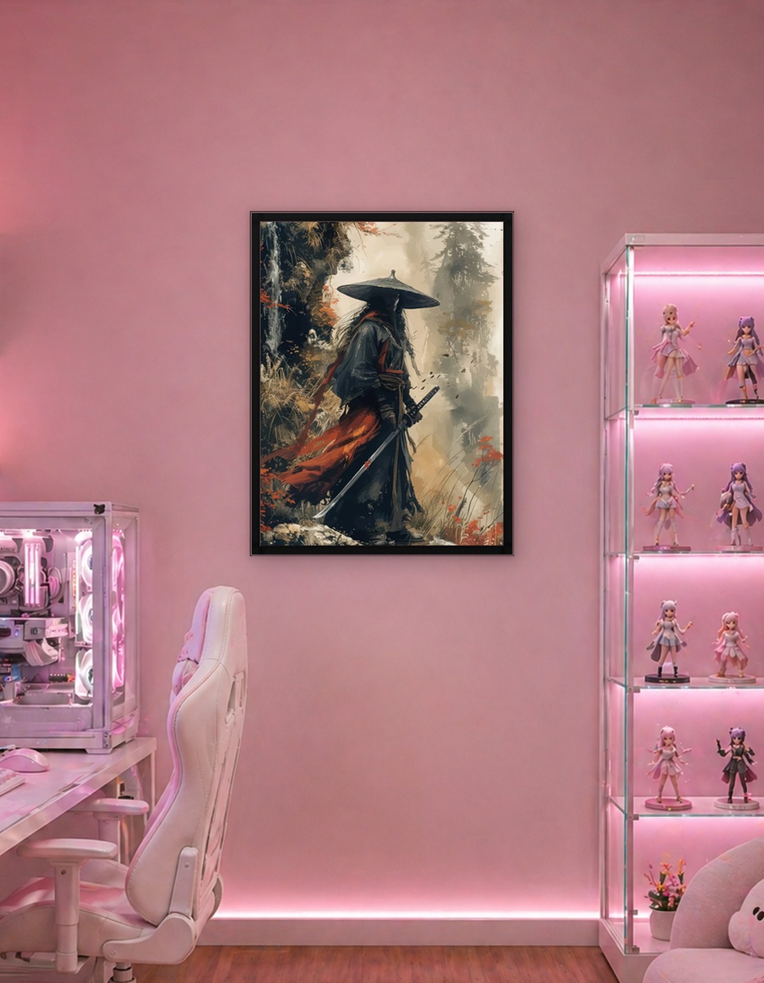 Samurai Warrior in a Misty Forest
