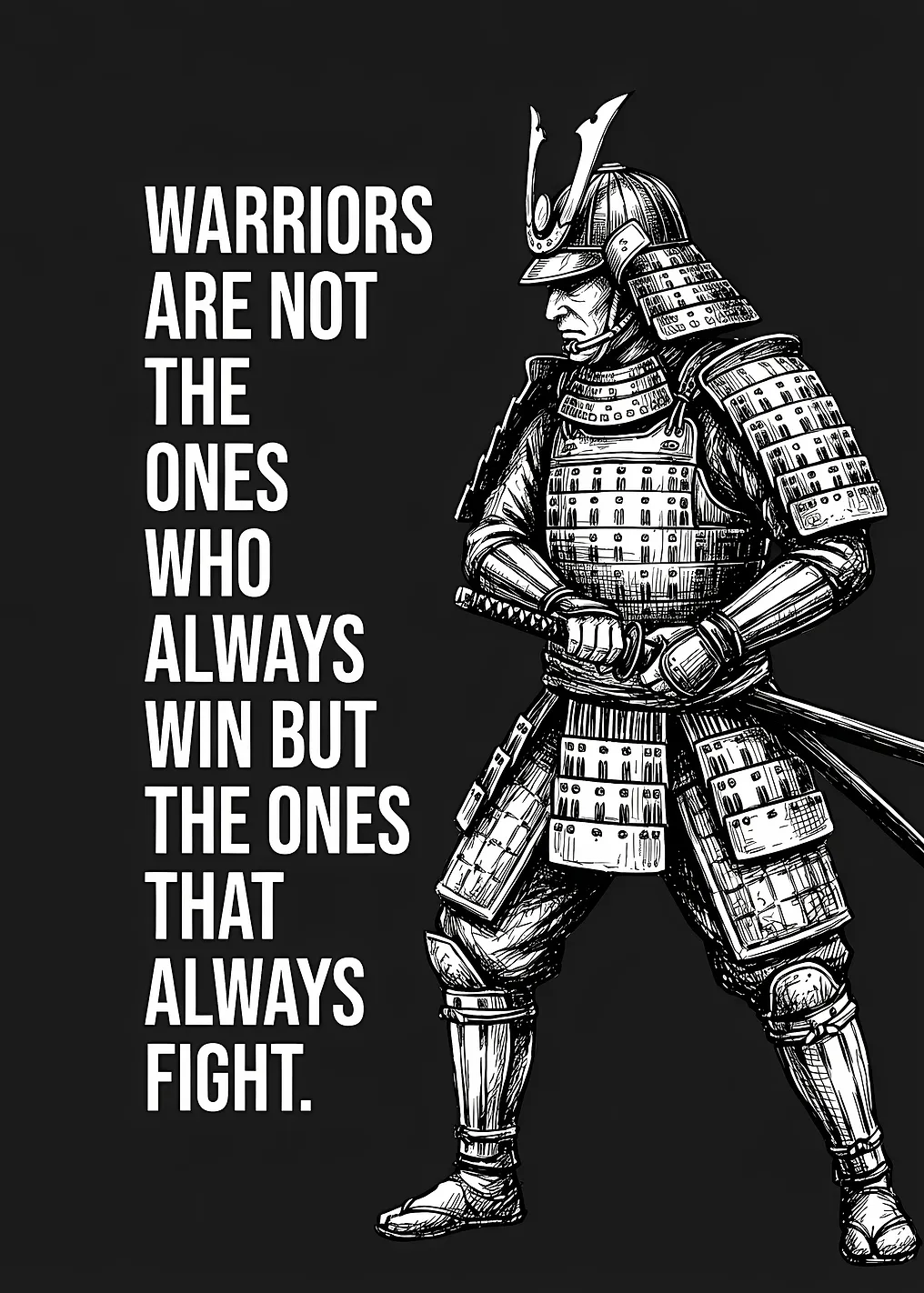 Samurai Warrior with Motivational Quote