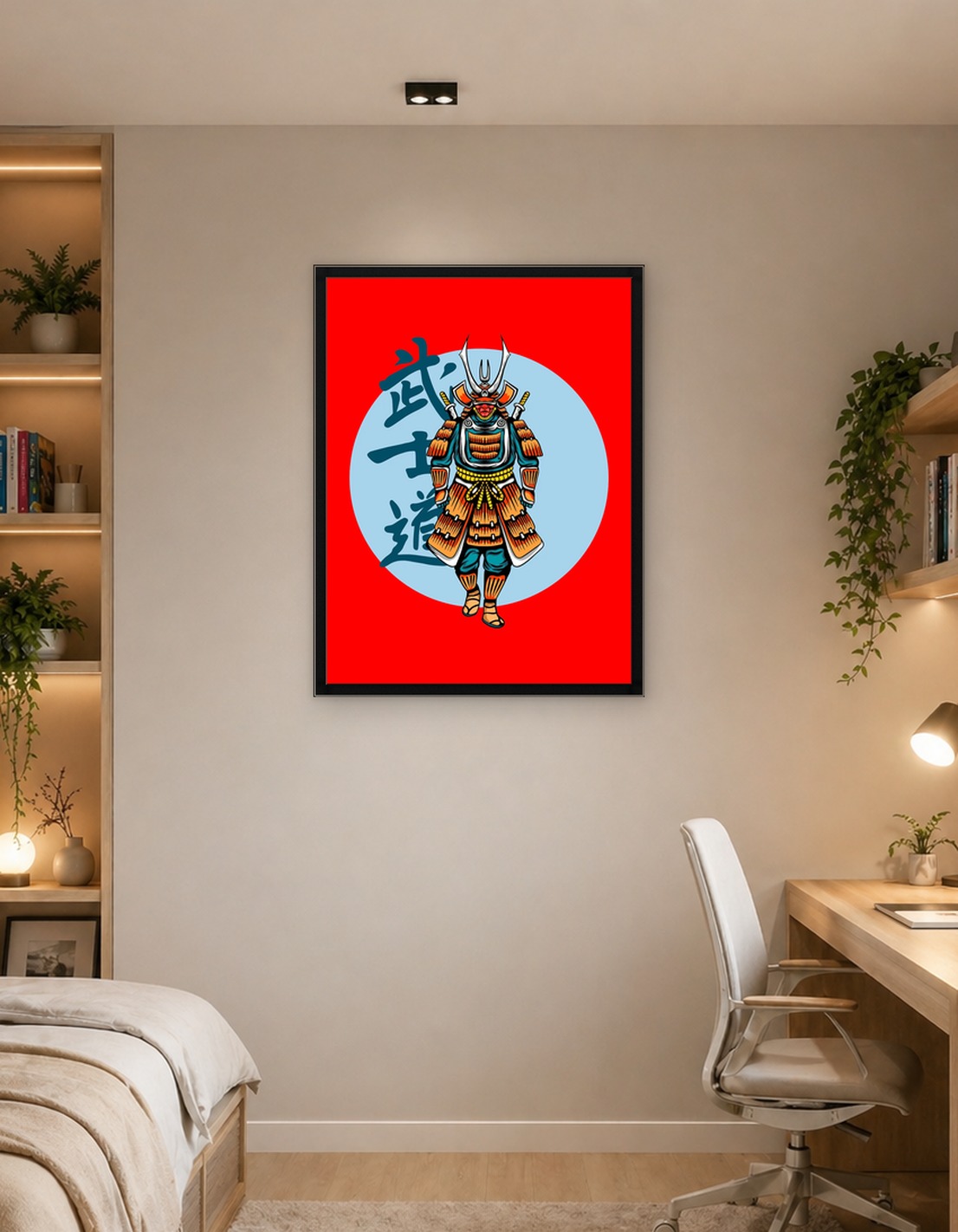 Samurai Warrior with Japanese Script