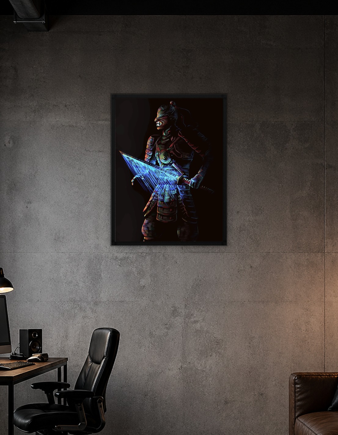 Samurai Warrior with Glowing Sword