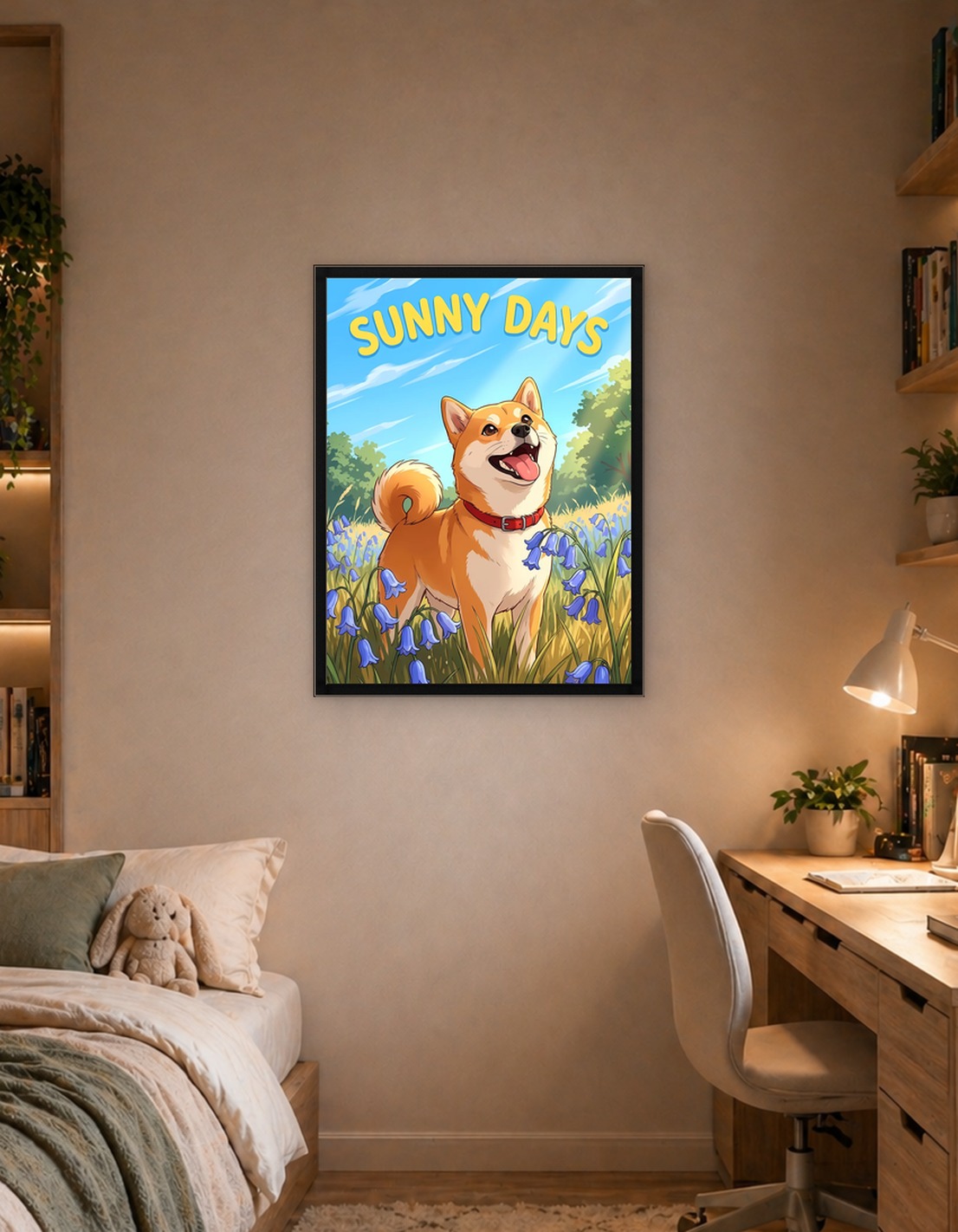 Shiba Inu in a Sunny Field