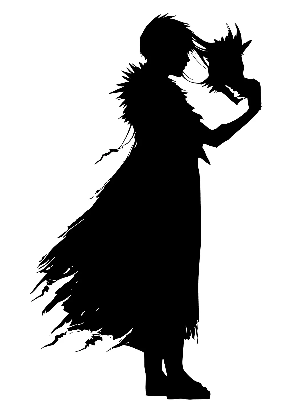 Silhouette of a Figure with Mask