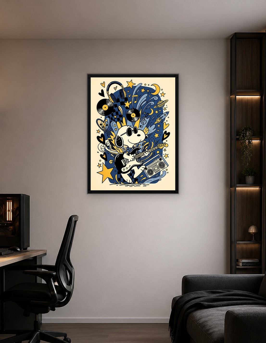 Snoopy Rock Star Doodle Art