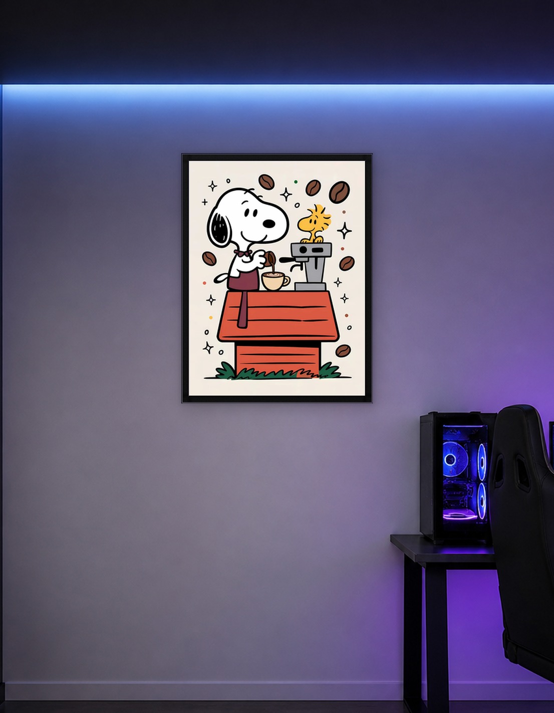Snoopy Makes Coffee for Woodstock