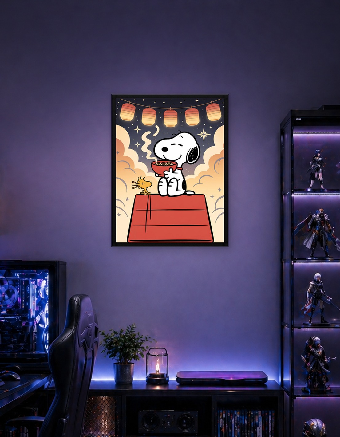 Snoopy and Woodstock Enjoying Ramen