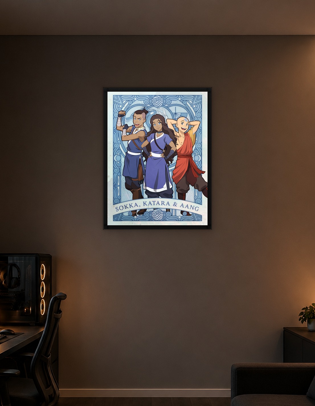 Sokka, Katara, & Aang in Art Nouveau Style