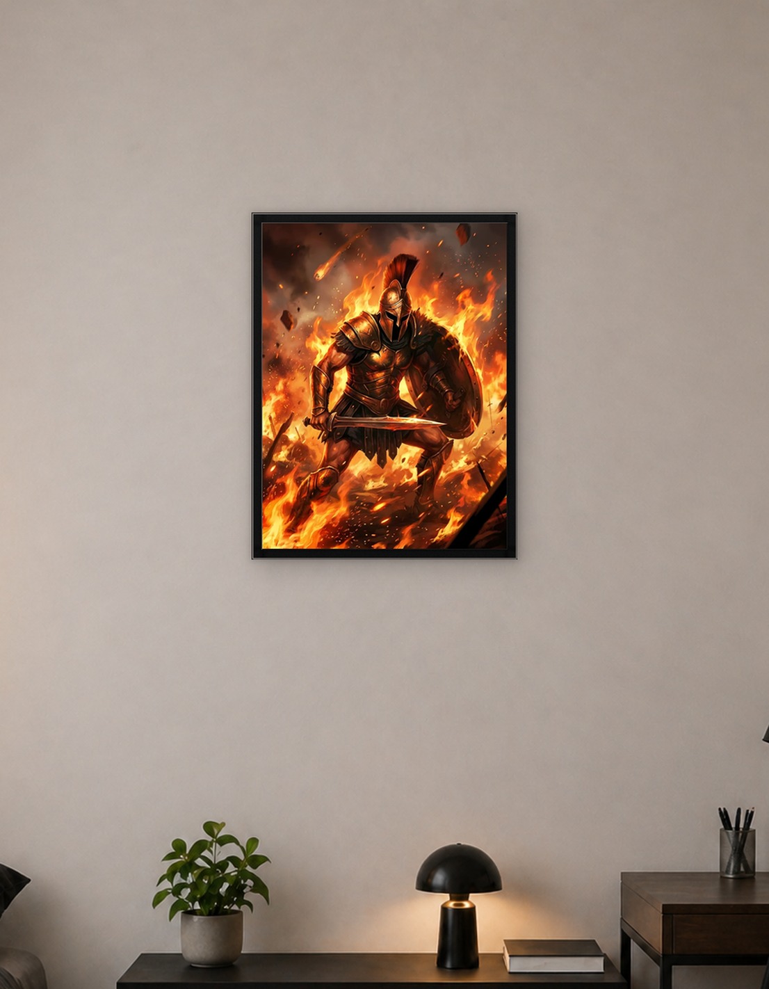 Spartan Warrior in Flames - 9348046