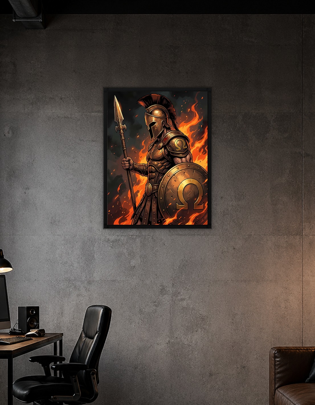 Spartan Warrior in Flames - 9349319