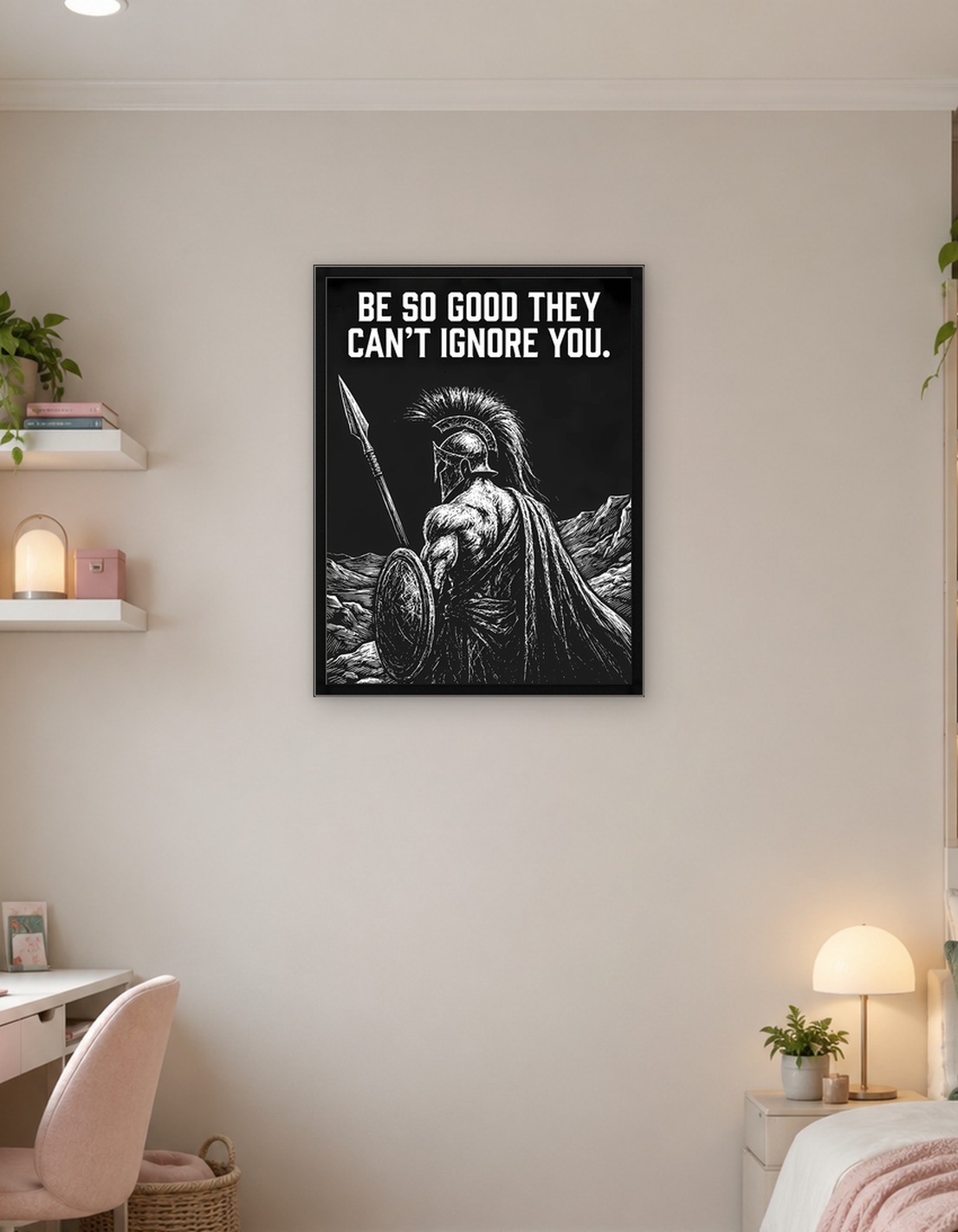 Spartan Warrior with Inspirational Quote