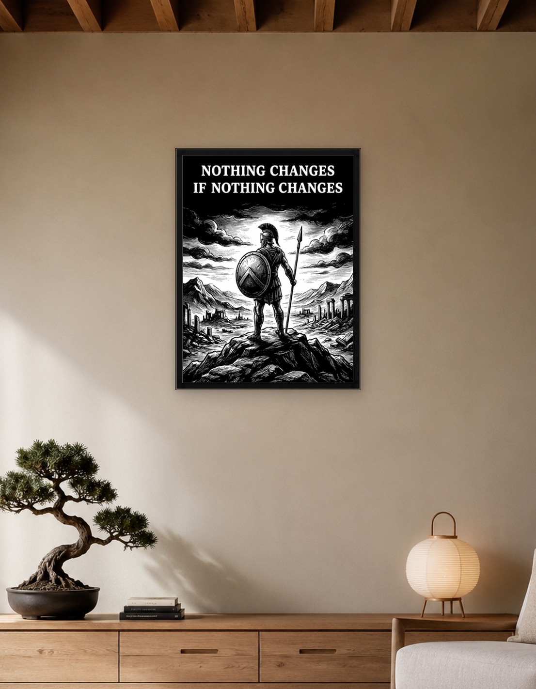Spartan Warrior with Quote
