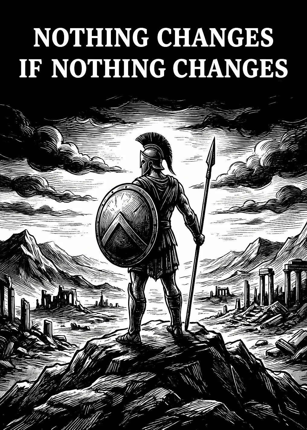 Spartan Warrior with Quote