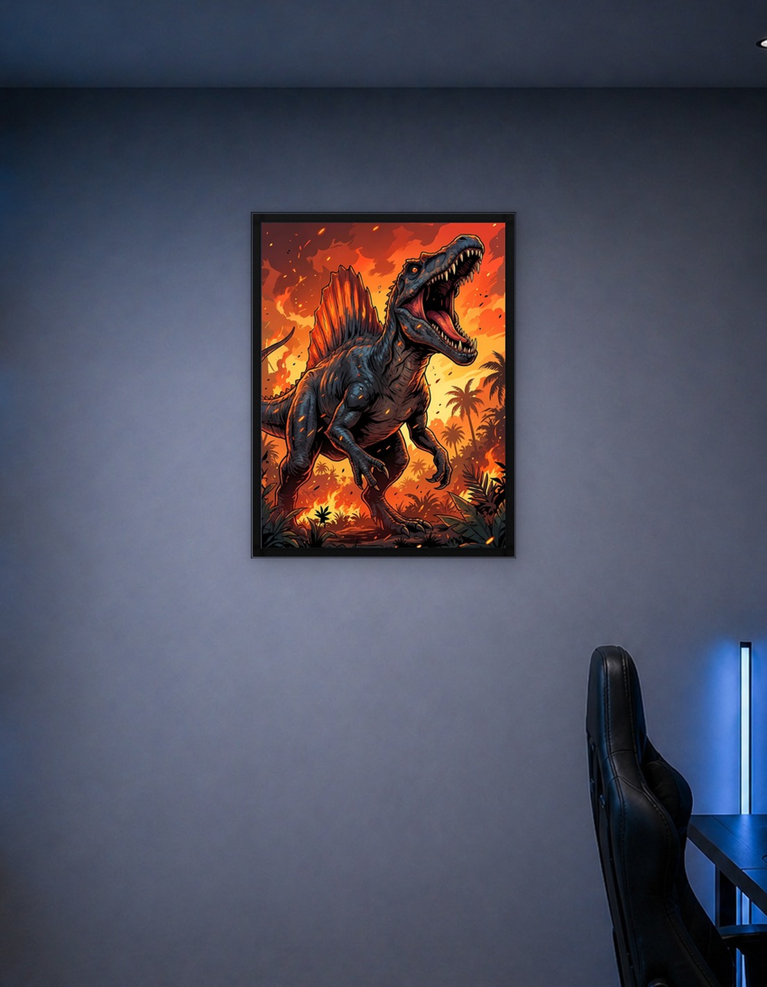 Spinosaurus in Fiery Jungle