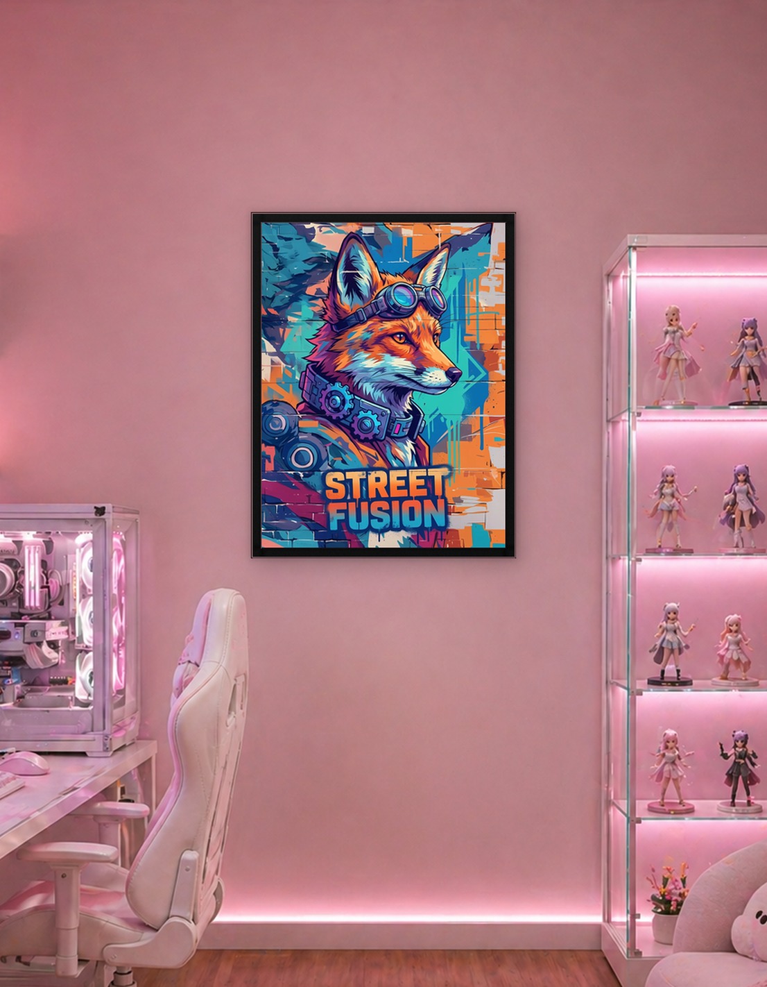 Steampunk Fox Graffiti Art