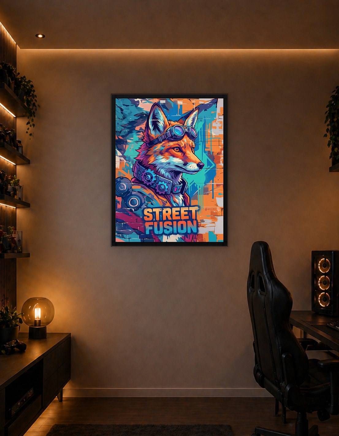 Steampunk Fox Street Fusion Art