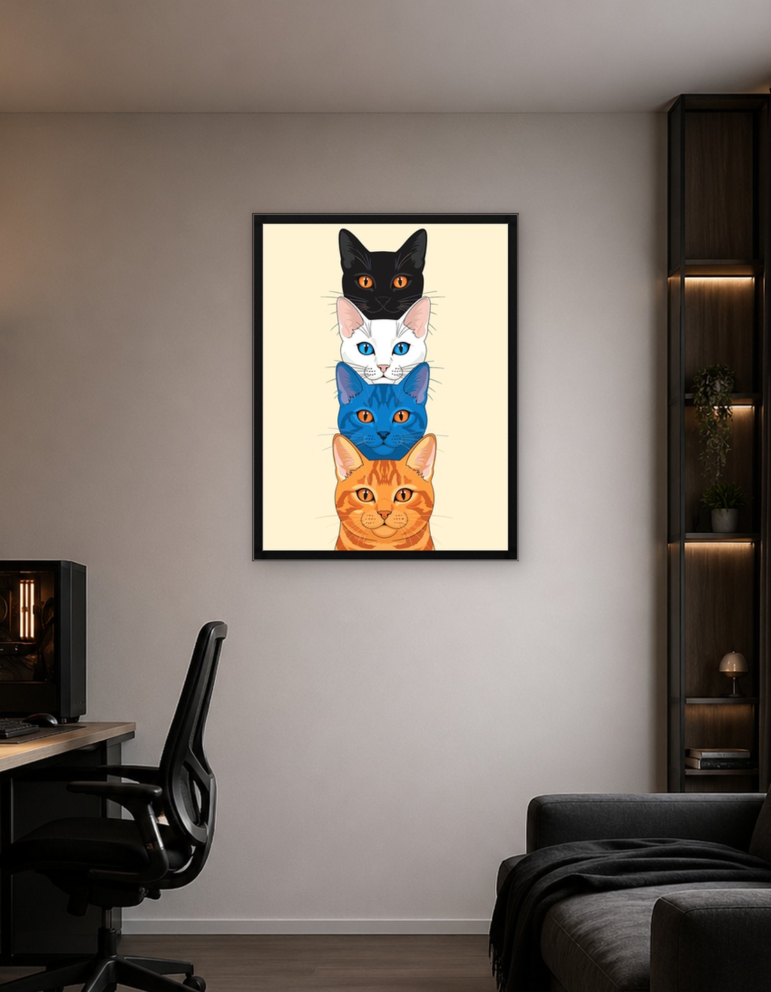 Stack of Four Cats