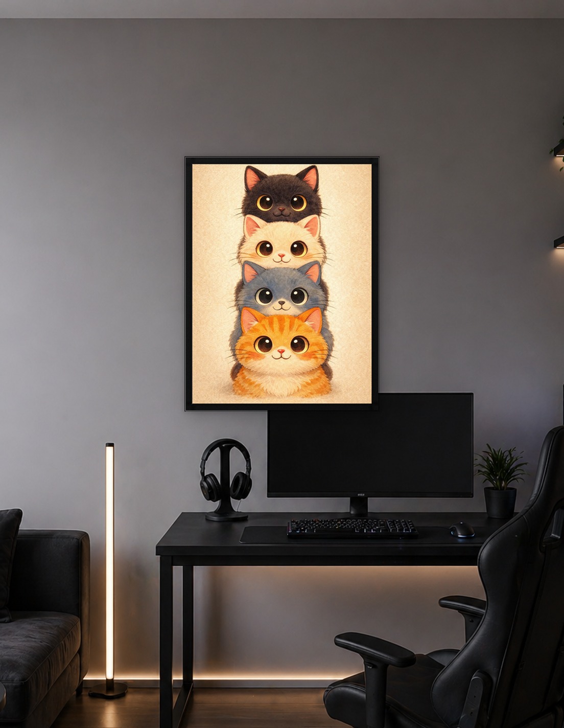 Stack of Cute Cartoon Cats - 9562106