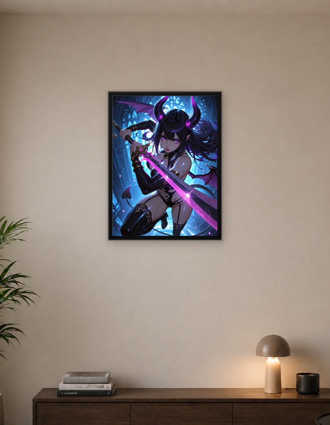 Succubus Warrior with Glowing Sword